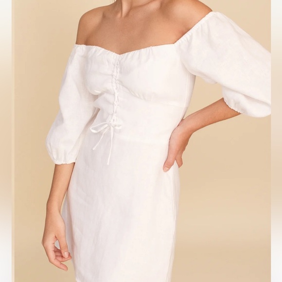 Reformation Kathryn Linen Dress white 10 - Picture 6 of 12